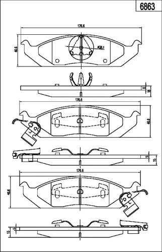 MAPCO 6863 Kit de plaquettes de frein, frein à disque